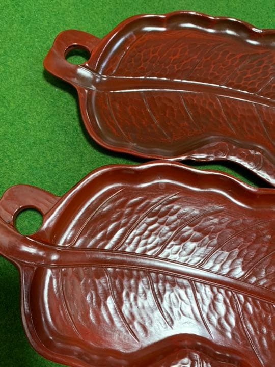 煎茶道具/葉盆・芭蕉盆2枚セット売り(中)