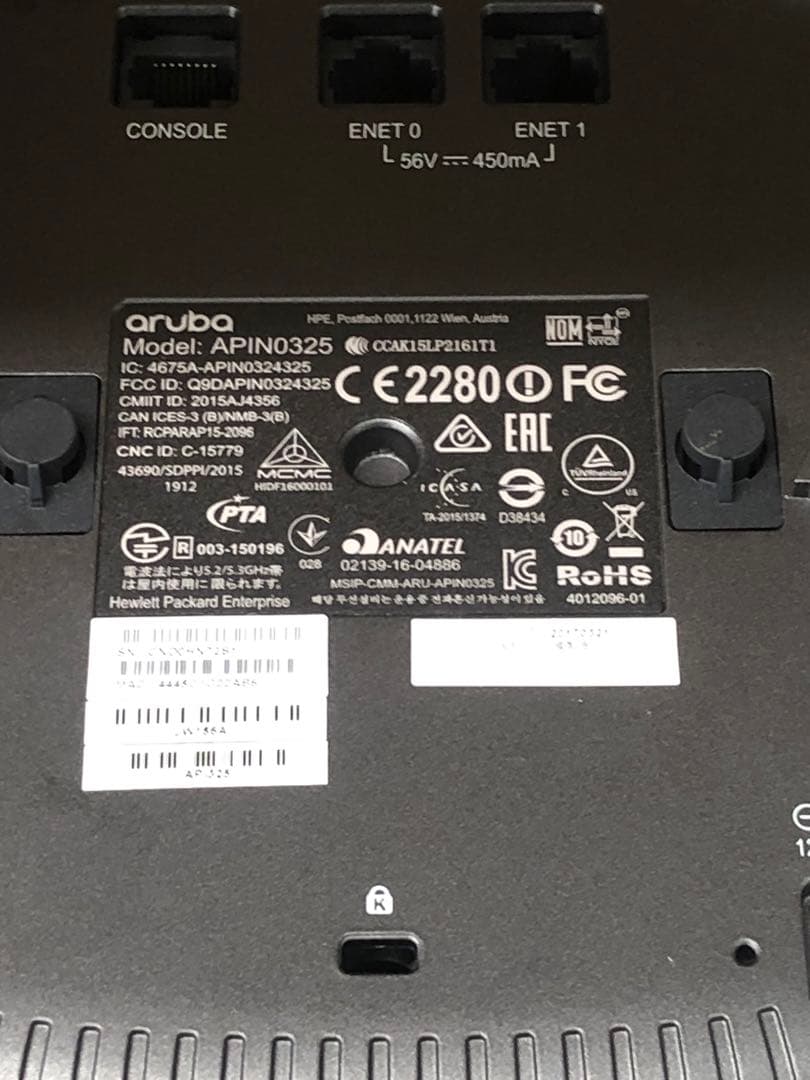 Aruba APIN0325 アクセスポイント ほぼ未使用品 aruba networks ap 325