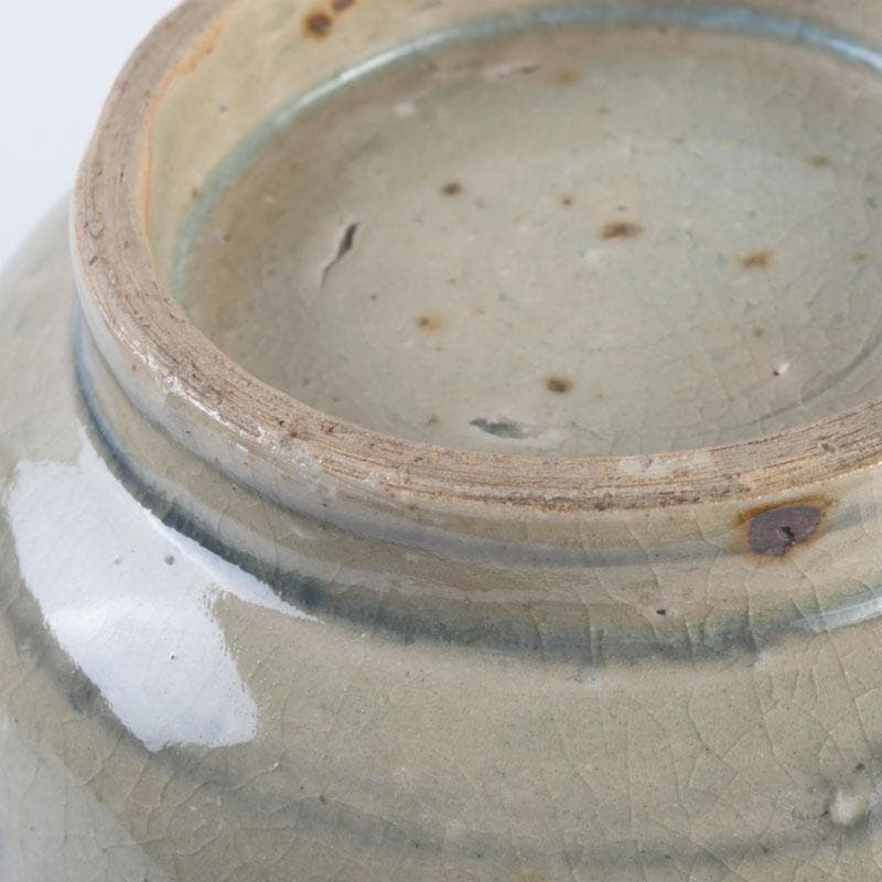 中国 呉須染付 花草昆虫文 茶碗 仕覆・時代箱付 C 9454