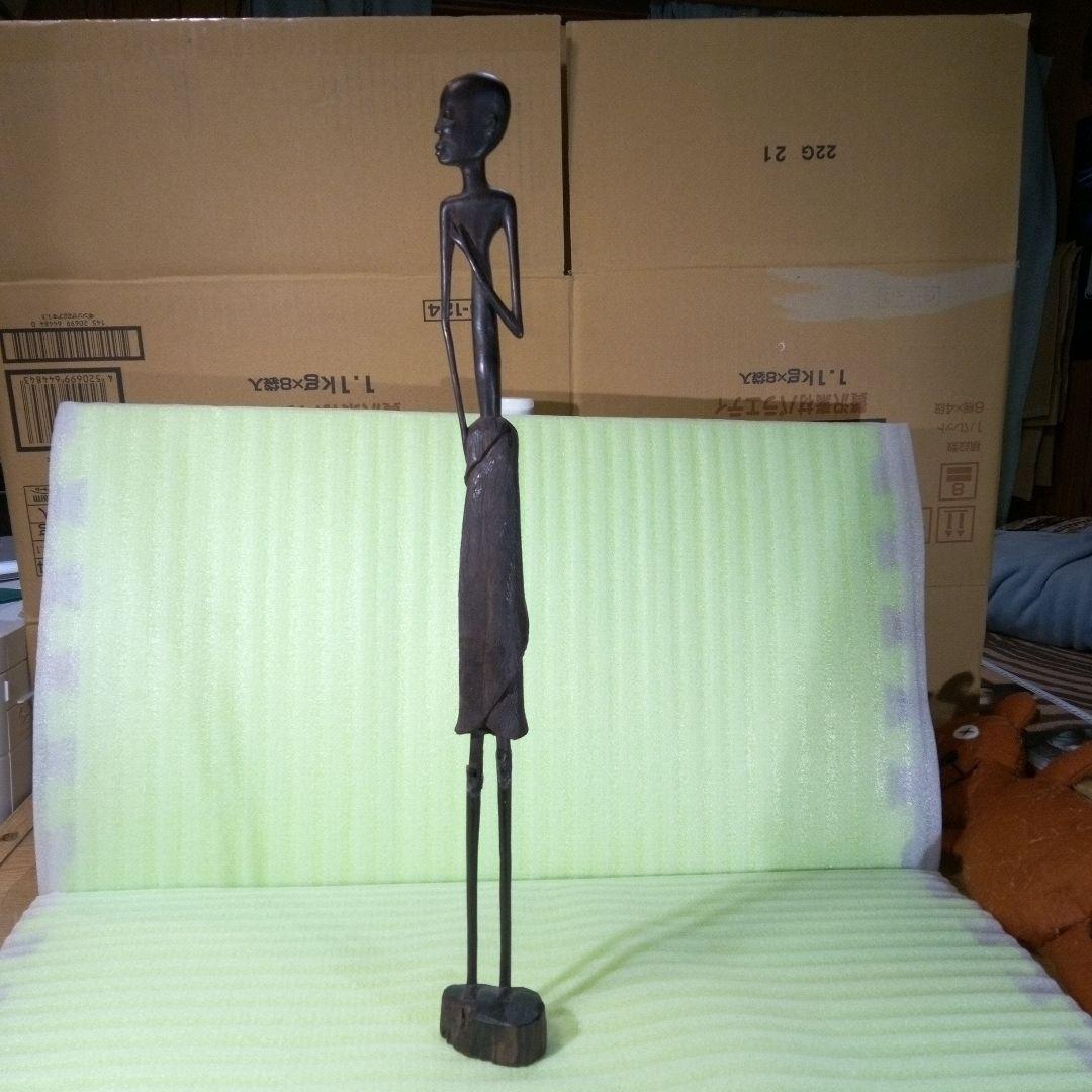 長身　木彫像　オブジェ　木製　木彫り　インテリア　置物　魔除け　厄除け　レア 144241.jpg