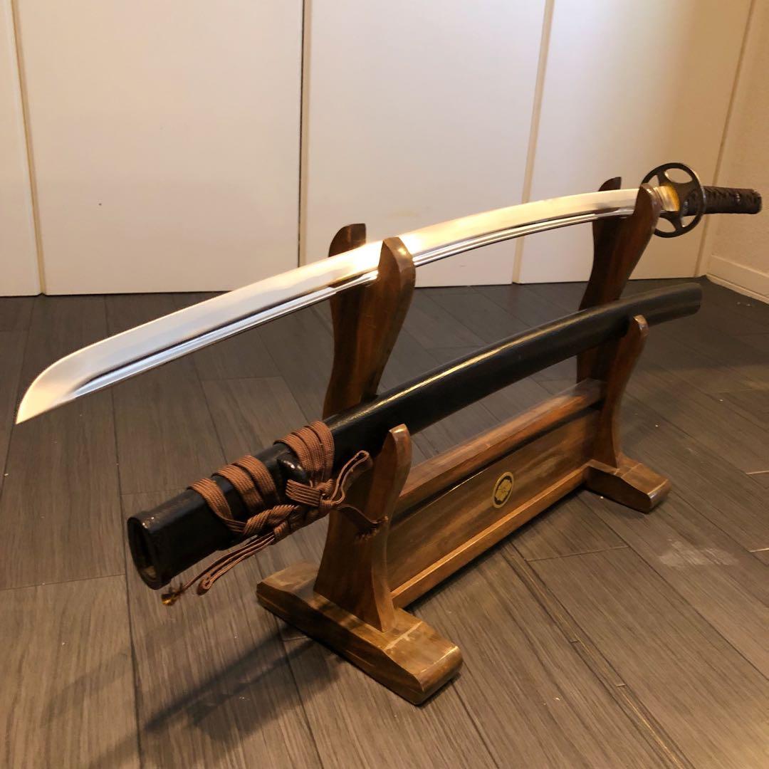 高級模造刀　高級居合刀　樋入り刀身　優波紋　亜合金刀身　名刀　居合刀　茶拵え