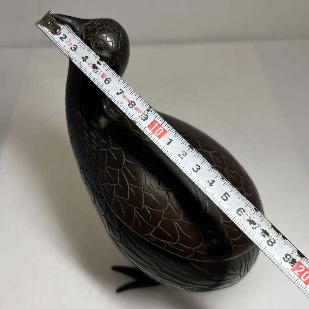 古銅 ウズラ香炉 木箱付 1345g/高さ約21㎝ 東Y7-0626⭐︎