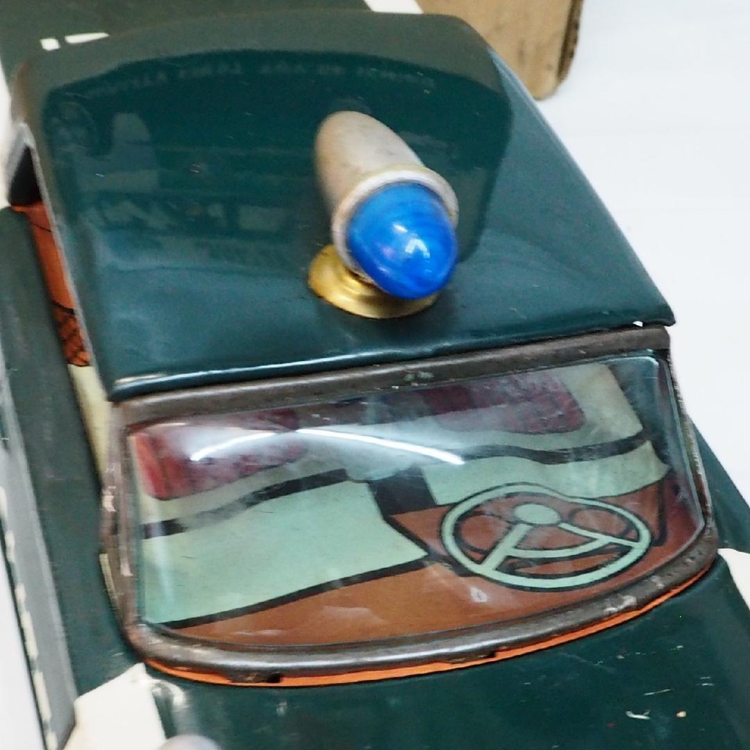 イチコーPOLIZEIパトカー白緑 小 リモコン欠tinブリキtoy car箱付