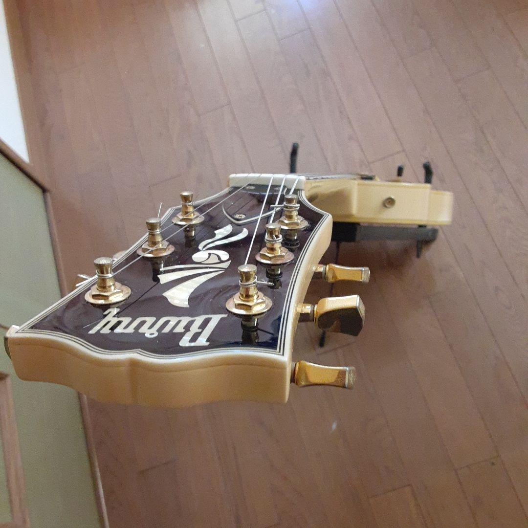 渋色 Burny レスポールエレキギター アイボリー タッチペンあり