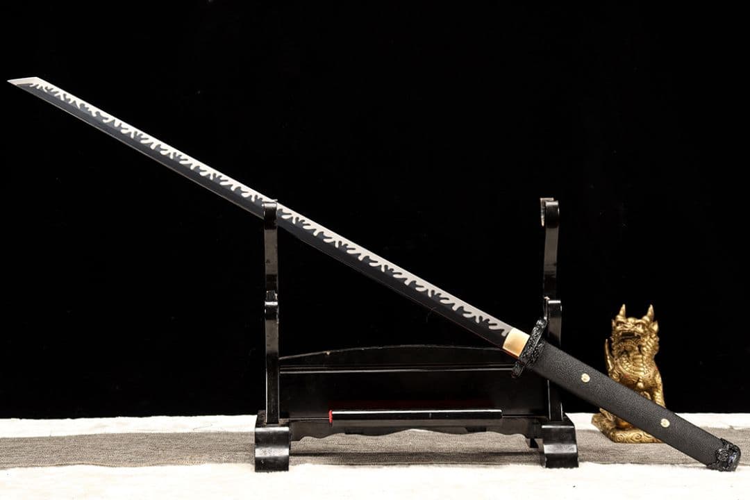 黒獅子唐横刀 武具　刀装具　日本刀　模造刀 横刀 直刀 手鍛造打 鋼刀 武蔵