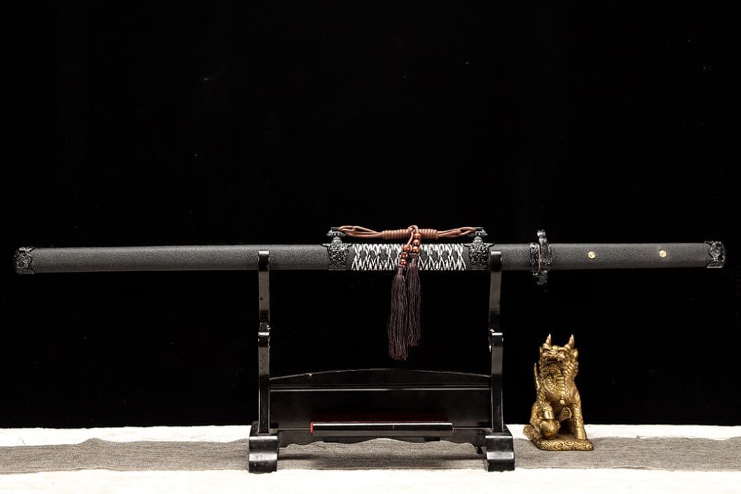 黒獅子唐横刀 武具　刀装具　日本刀　模造刀 横刀 直刀 手鍛造打 鋼刀 武蔵