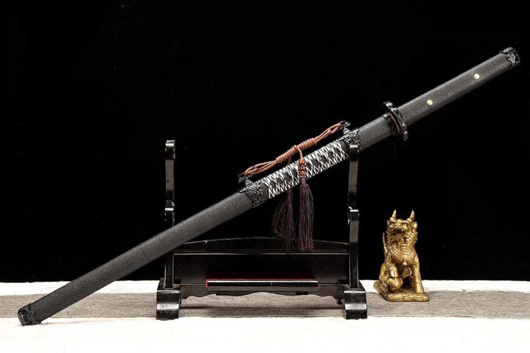 黒獅子唐横刀 武具　刀装具　日本刀　模造刀 横刀 直刀 手鍛造打 鋼刀 武蔵