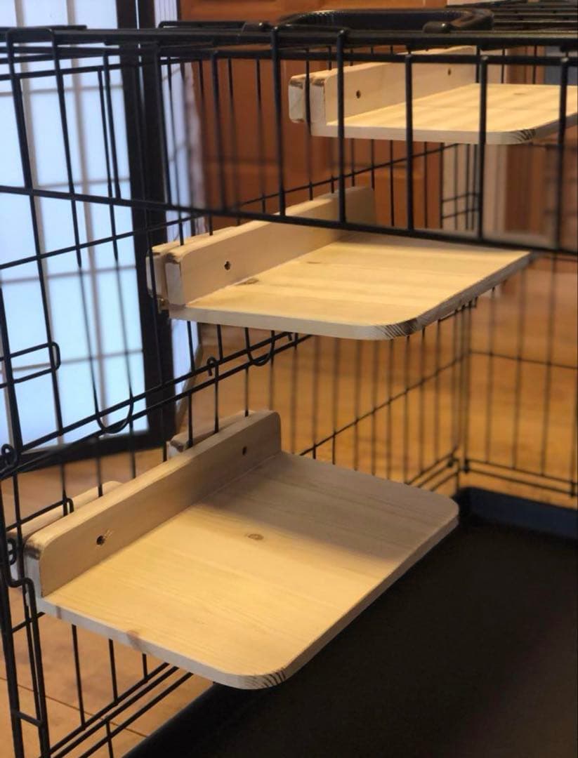 キャットケージ用ステップ 木製手作り