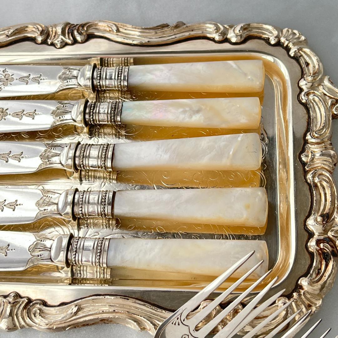 【ATKIN BROS】【白蝶貝】カトラリーセット ナイフ/フォーク 10本