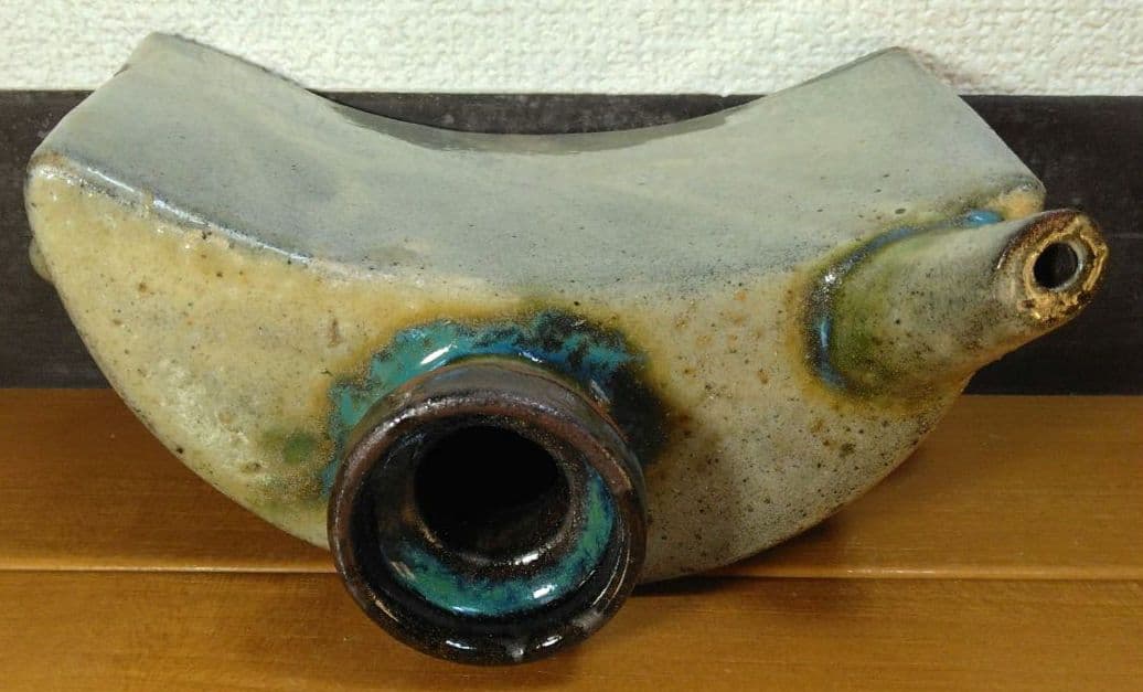 人間国宝 金城次郎 海老紋抱瓶 栞 共箱 美品 壺屋焼 壷屋焼