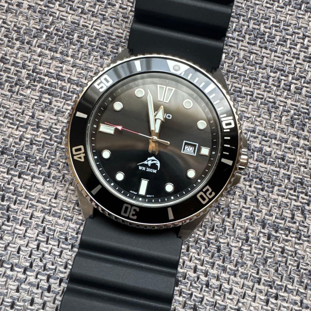 CASIO アナログクォーツ 腕時計 ブラックMDV-106ダイバーズウォッチ