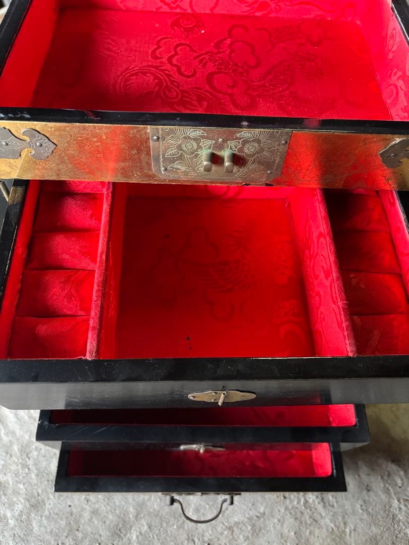 韓国 中国 唐木 螺鈿 青貝 螺鈿象嵌 ジュエリーボックス 小物箪笥の