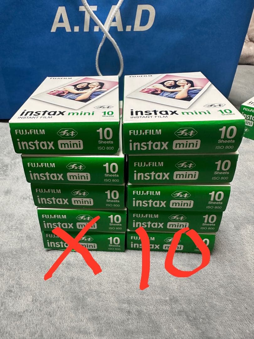 FUJIFILM instax mini インスタントフィルム X10箱 チェキ インスタントフィルム カラー instax mini ホワイト [10枚 /10