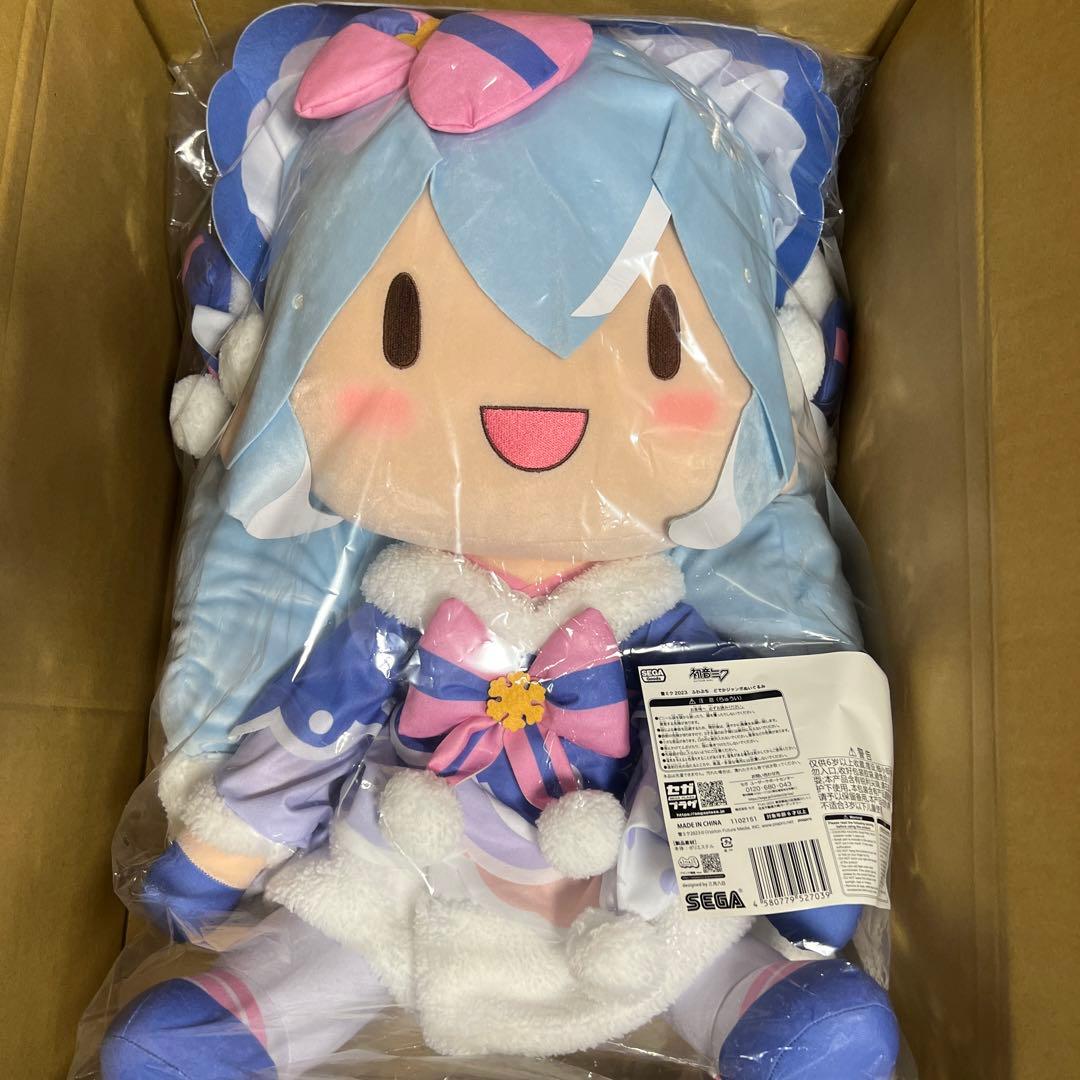 雪ミク2023 ふわぷち どでかジャンボふわふわぬいぐるみ グッズ]雪ミク