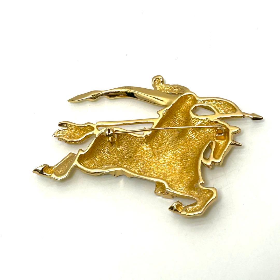 バーバリー ブローチ ゴールド ホースマーク 金 ピン ロゴ プローサム
