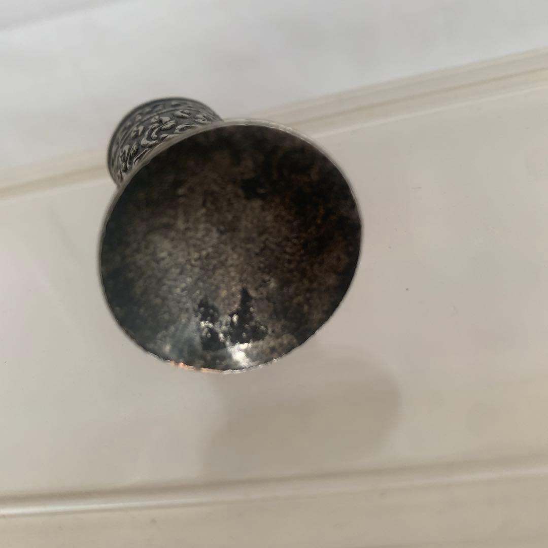 銀製 仏像彫刻 円筒形　アンティーク