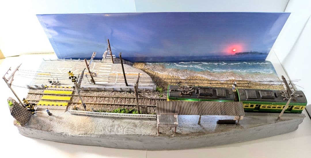 江ノ電 ジオラマ 展示台 Nゲージ・ジオラマ展示台「江ノ電・鎌倉高校
