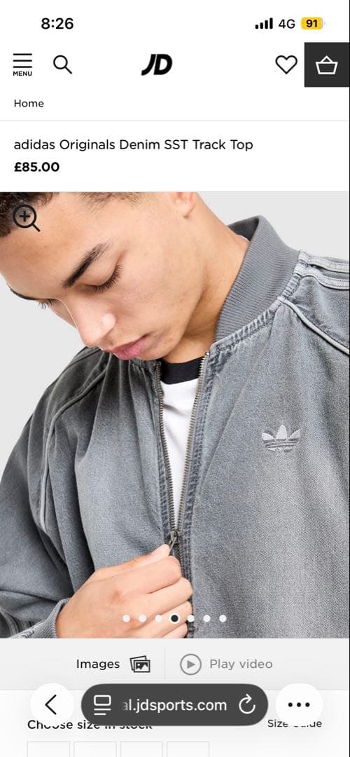 ア*郎様 Adidas Originals デニムトラックジャケット　グレー　X