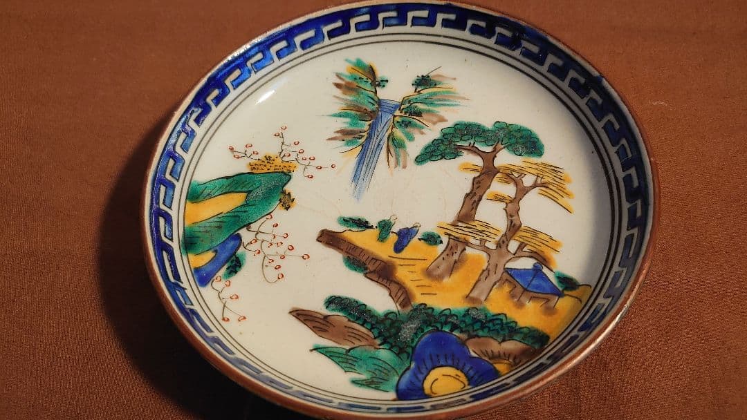 古九谷　九谷焼　吉田屋　松山窯　青九谷　青手　豆皿　１客