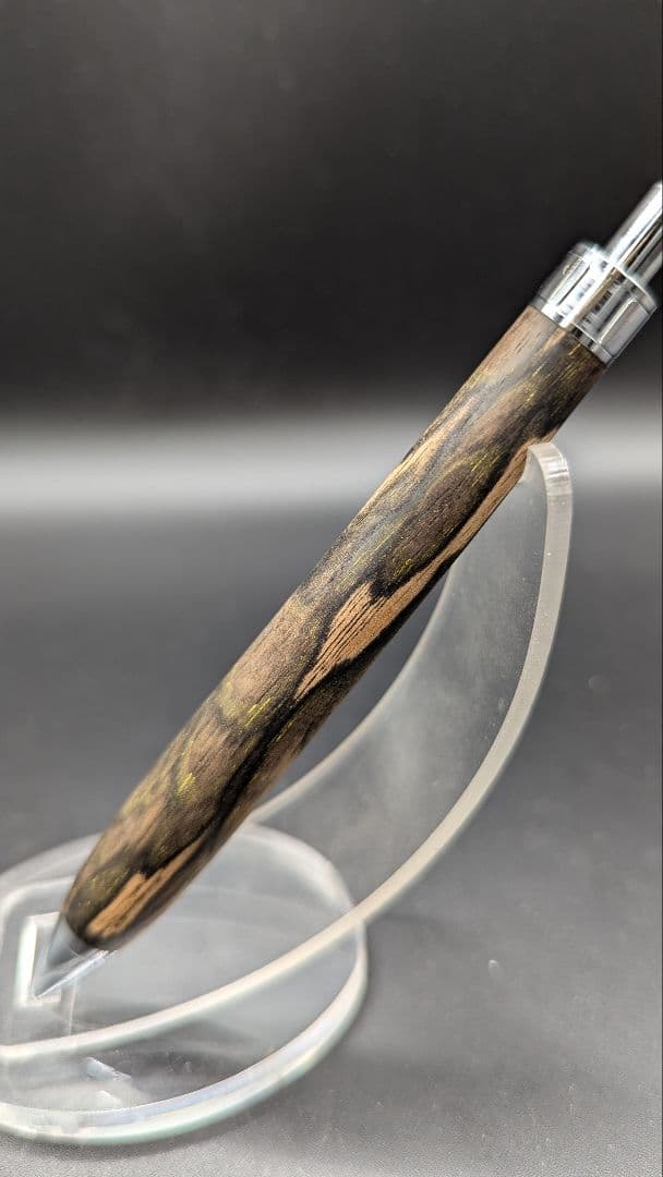 極上黒柿孔雀杢シャープペンシルゴールド金具（定価38000円） 384ペン