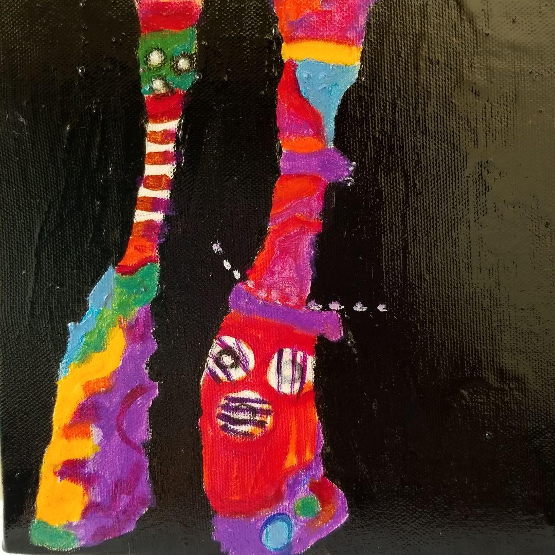 植松眞治「ローマにて」油彩 抽象画 額59×59cm 真作保証 送込 油彩画