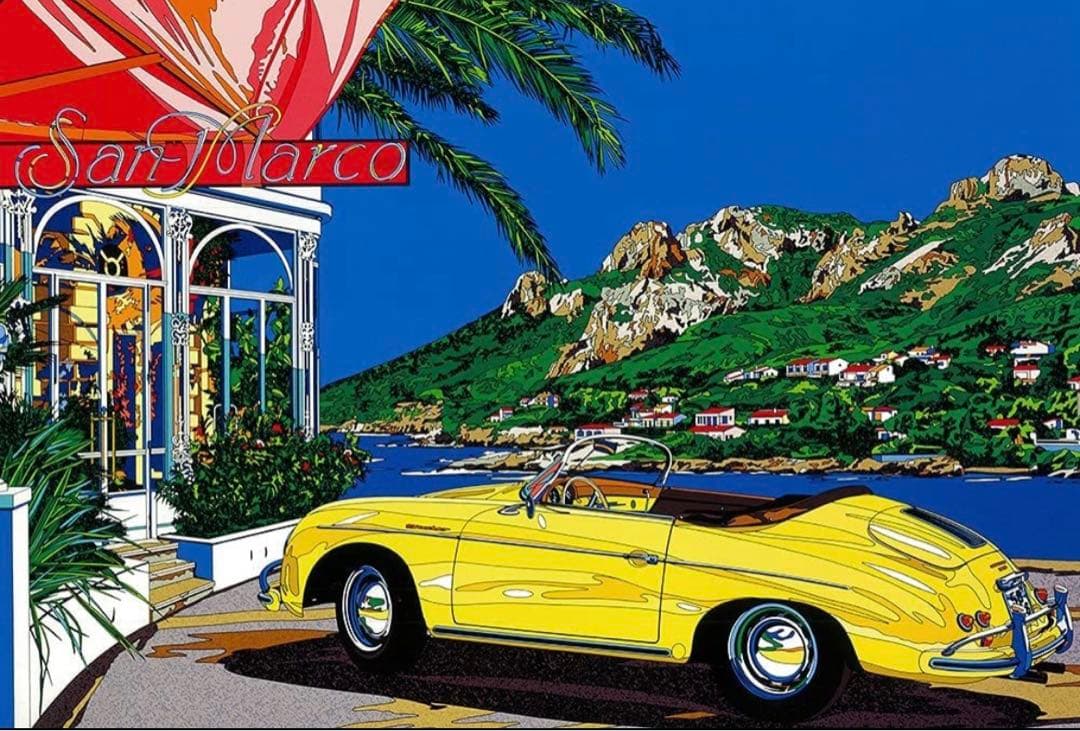 鈴木英人 絵画 現代アート 絵 インテリア コートダジュールの小高い丘 夏 海