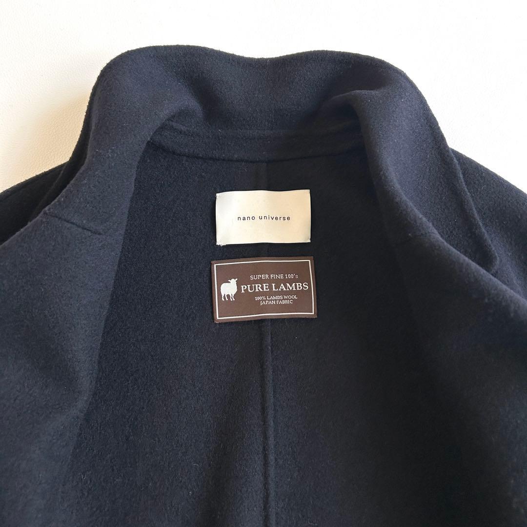 タグ有✨nano universe PURE LAMBS リバーロングコート 紺 - メルカリ