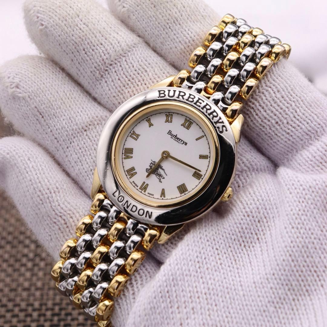 正規品【新品電池】BURBERRY 4200AG/動作品 コンビ ロゴモデル