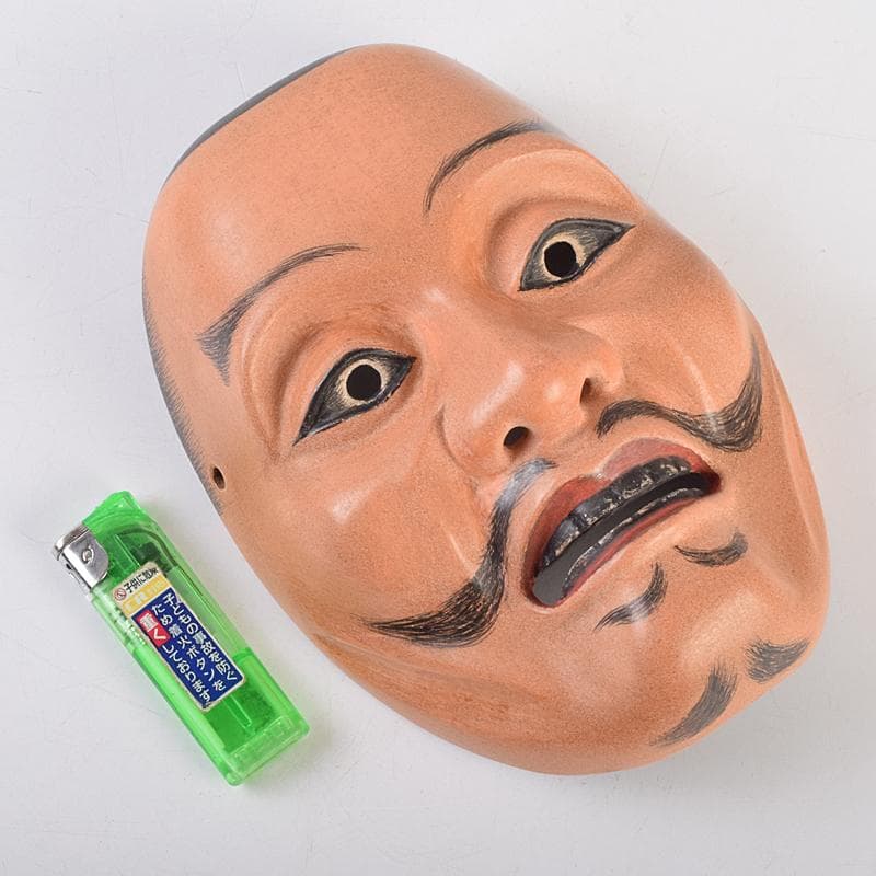 能面 能楽 雅楽 木彫 怪士 V R9493 美術品・アンティーク・コレクション