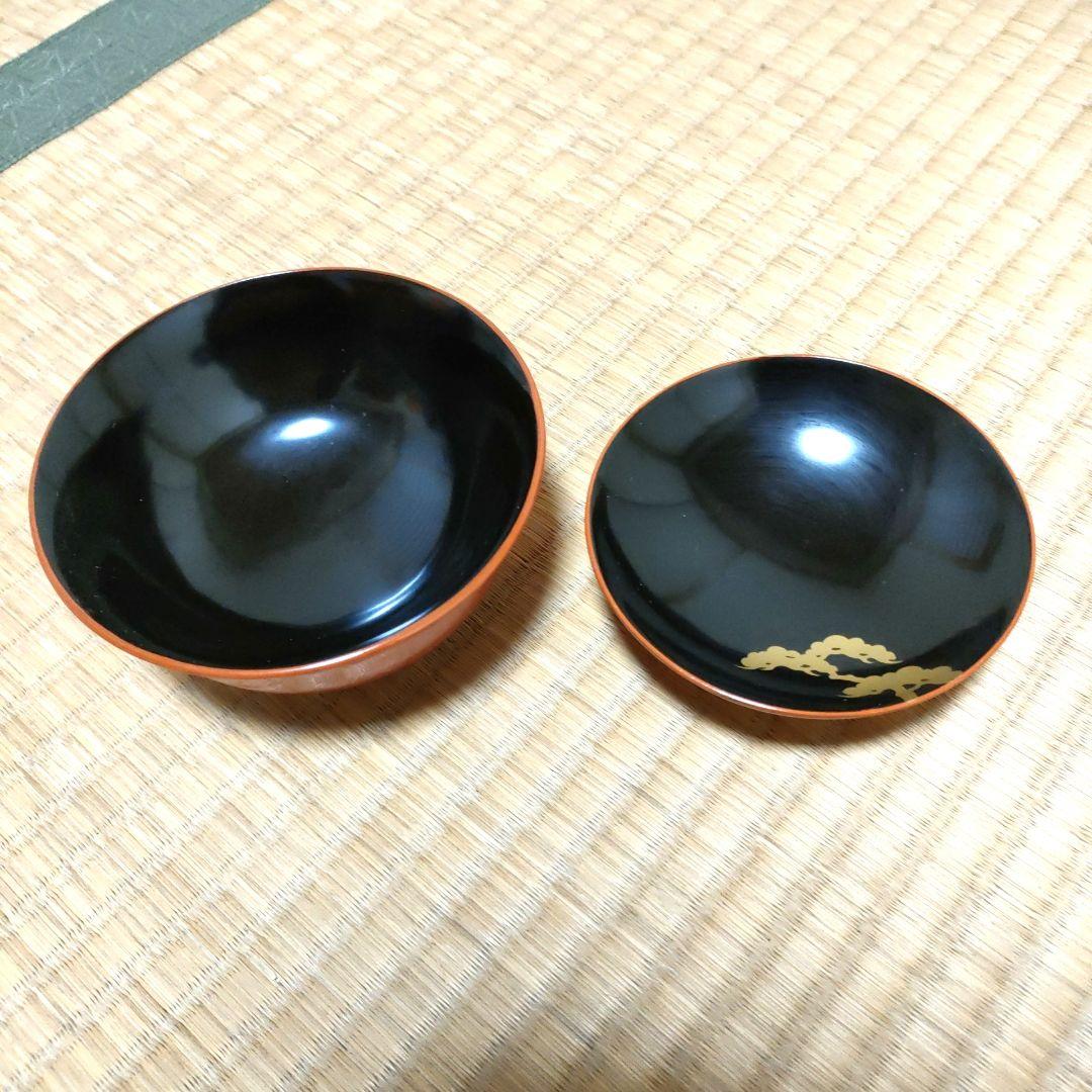 明治42年 吸物椀 20客 外朱内黒 金蒔絵 共箱付 漆器 金彩 時代物 汁椀
