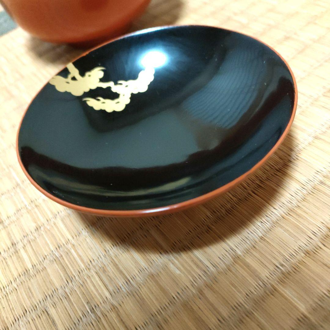 明治42年 吸物椀 弐拾人前 外朱内黒 金蒔絵 共箱付 漆器 金彩 時代物