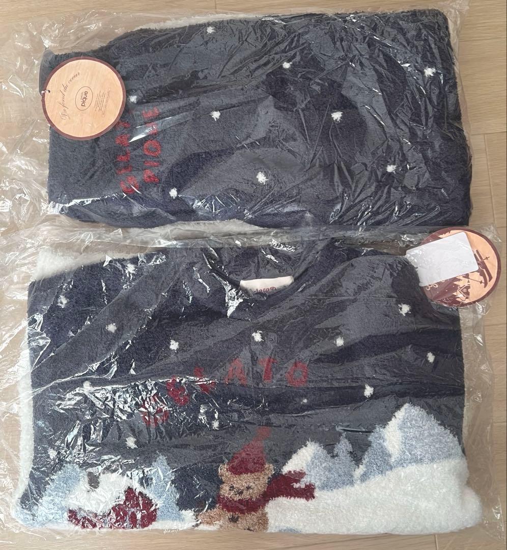 ジェラピケ HOLIDAY スキーベアジャガードプルオーバーロングパンツ セット