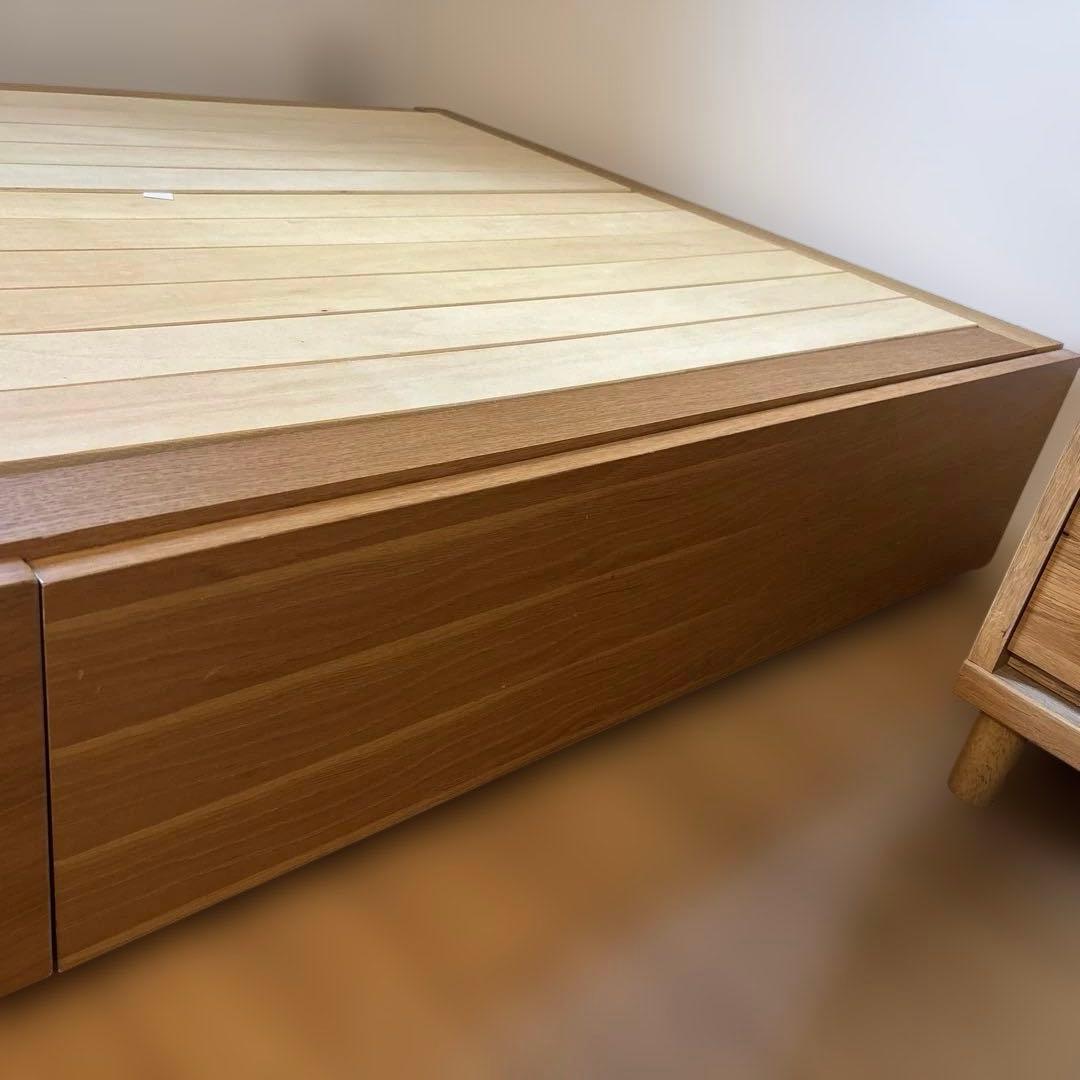 無印良品　収納ベッド　シングル　オーク材　廃盤商品　汚れあり