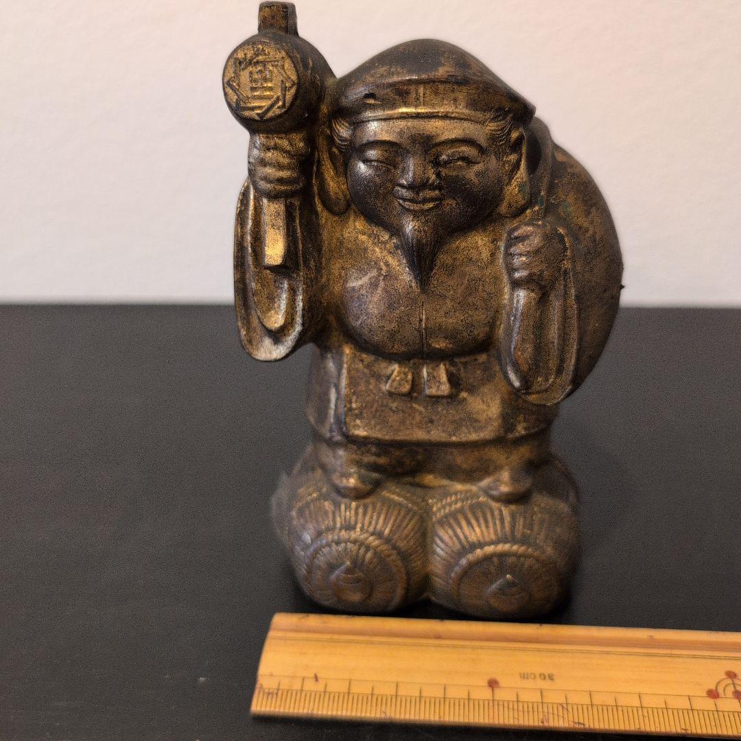 珍品　戦前　日本生命販促用・記念品　貯金箱　大黒天　金属製