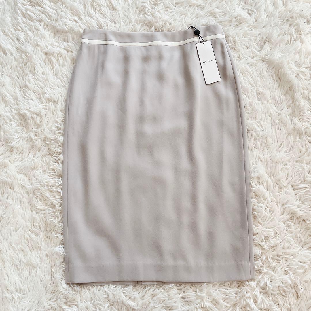 ＊未使用タグ付き【BEIGE,】スカート CINDY ミディ ライトグレー 6