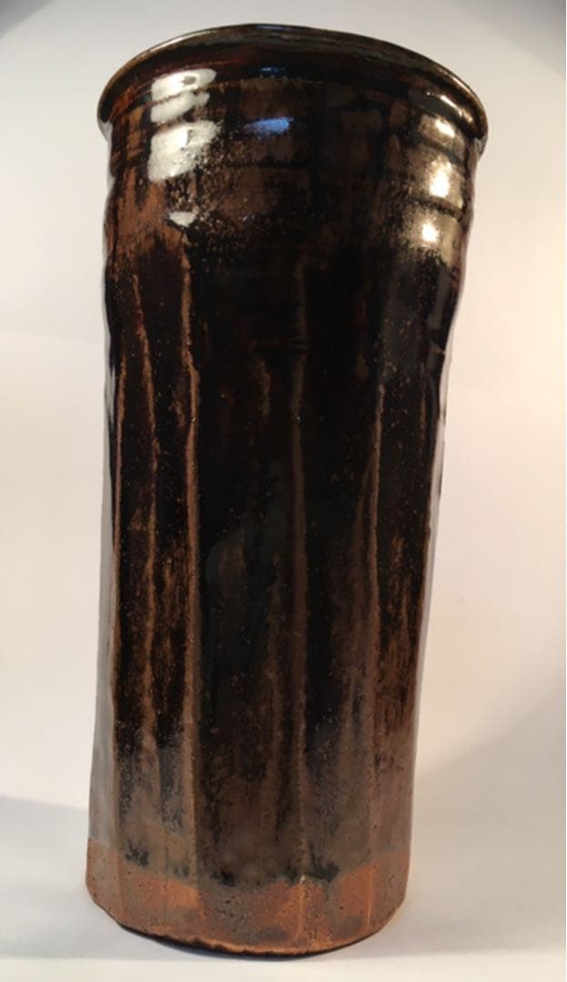 瀬戸寸同花入 長谷川青峯 ツロ 花活け 茶道