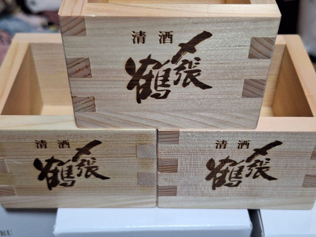 〆張鶴 純米吟醸酒 3本セット 木製升付き