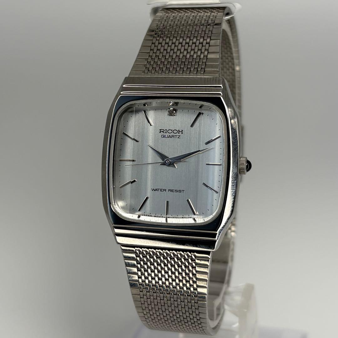デッドストック品 RICOH リコー クォーツ腕時計 カットガラス 電池交換済