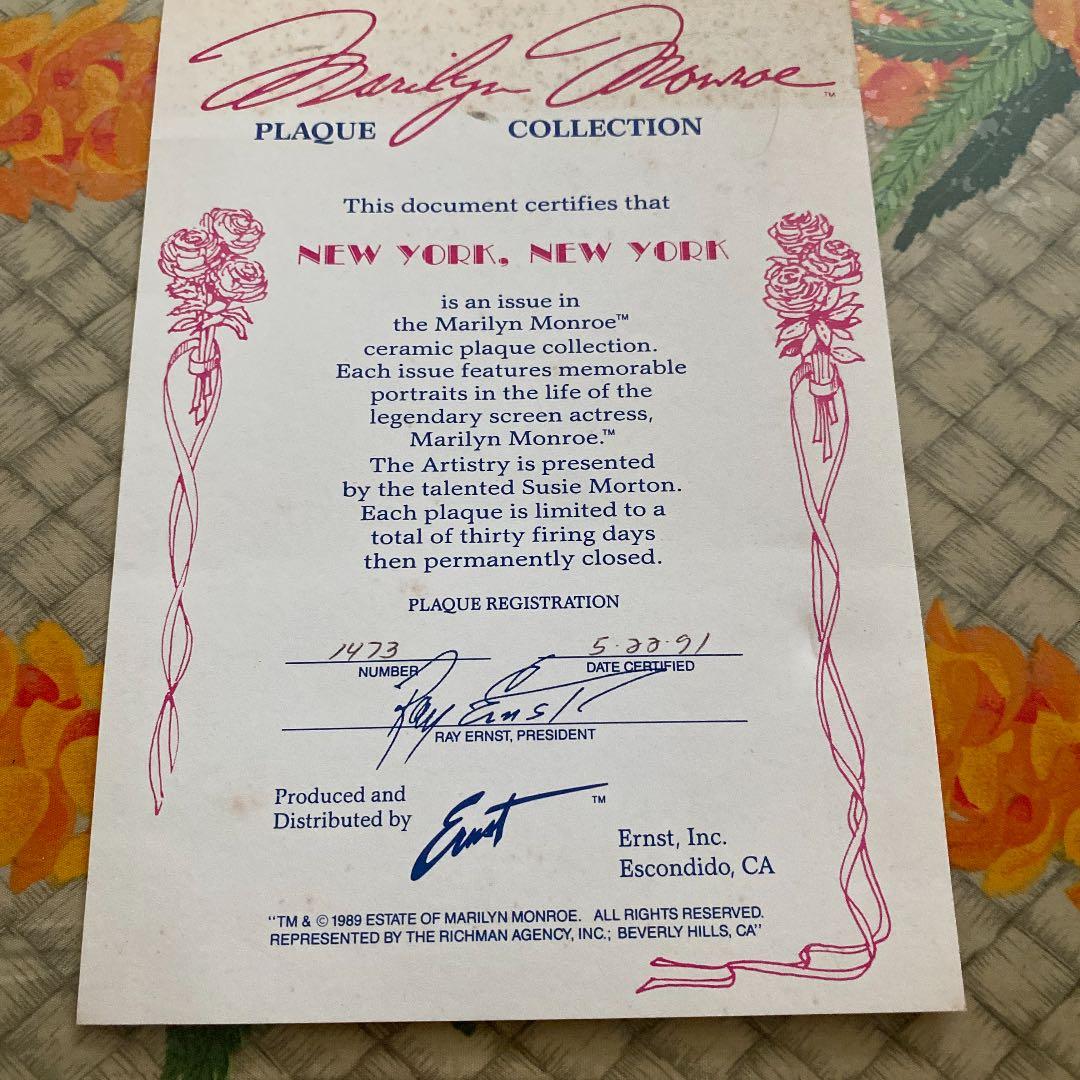 マリリン　モンロー陶磁器　プラーク『飾り額』コレクション