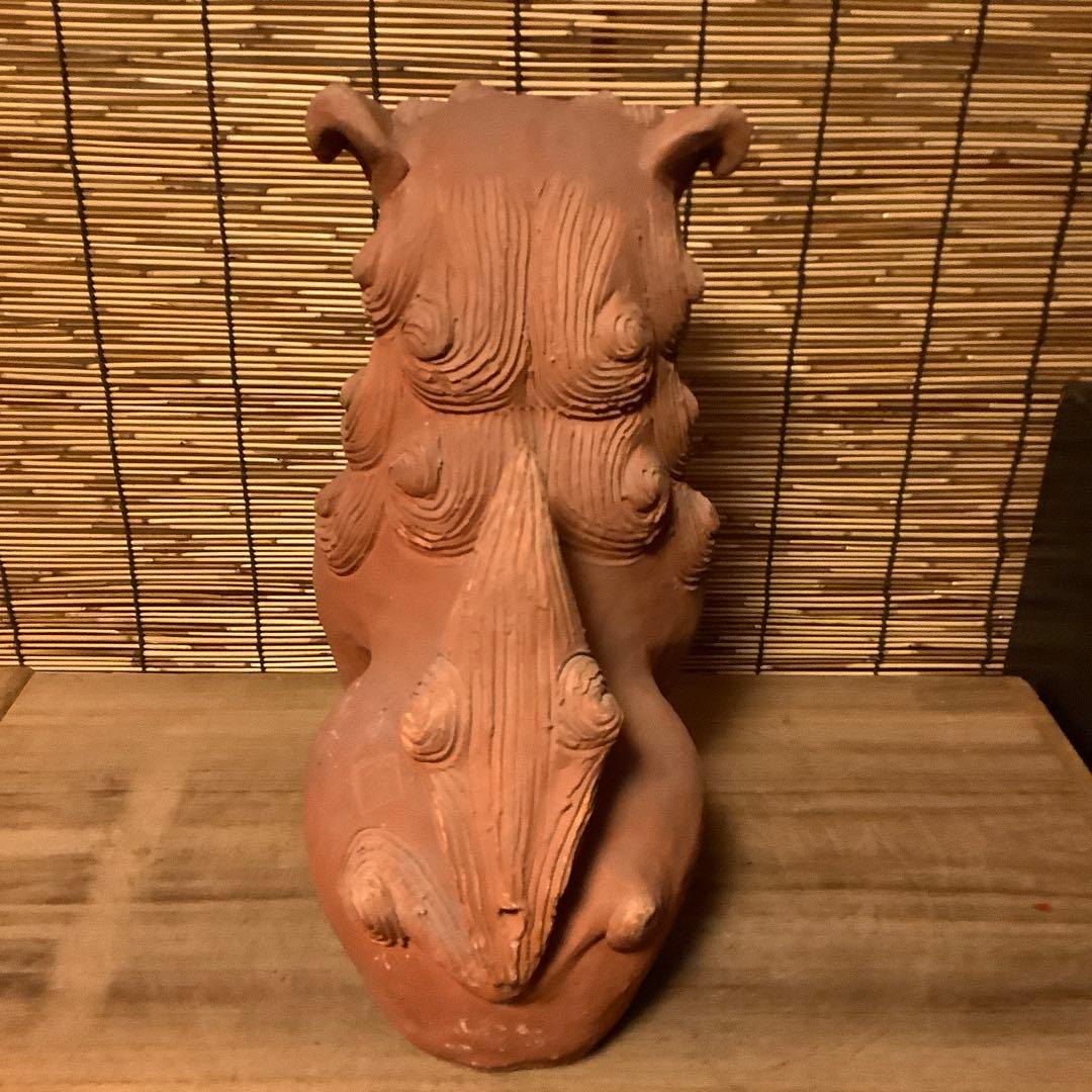 沖縄・名工「新垣榮用・壺屋焼シーサー」狛犬・榮用窯・荒焼・手ひねり