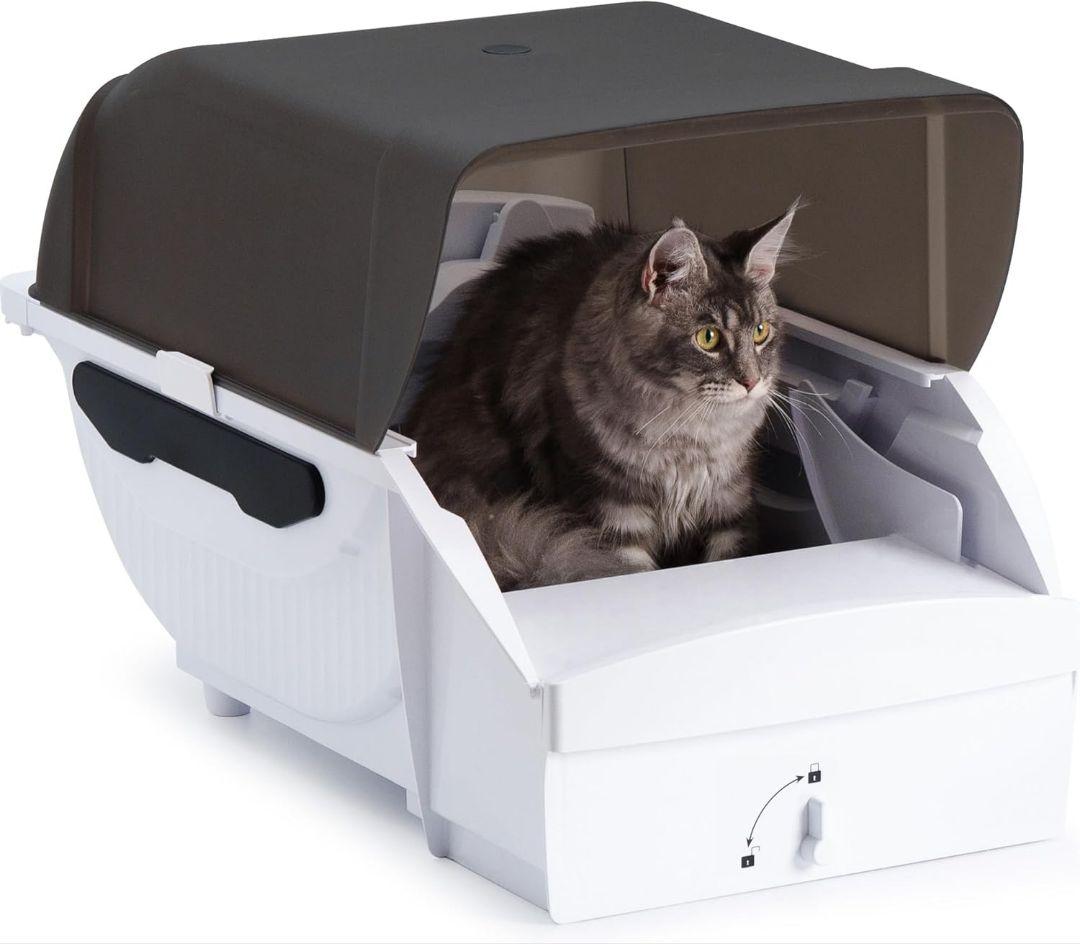 トイレ 猫 大型 自動 静音 自動清掃 屋根付き 砂飛散防止 臭わない 水洗い可 Amazon | 猫 トイレ 自動 スマホ管理 遠隔操作 センサー付き 大型猫用