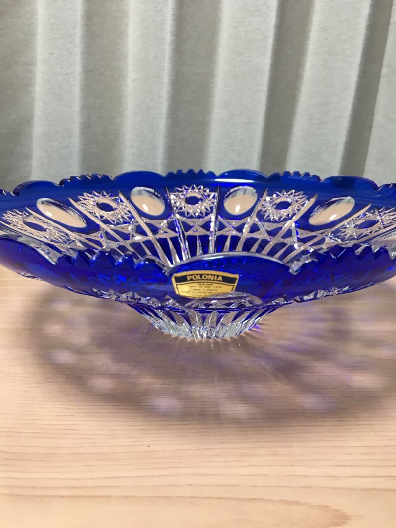 ポロニア クリスタルガラス 切子 フルーツ盛鉢 大鉢 ポーランド製 果物