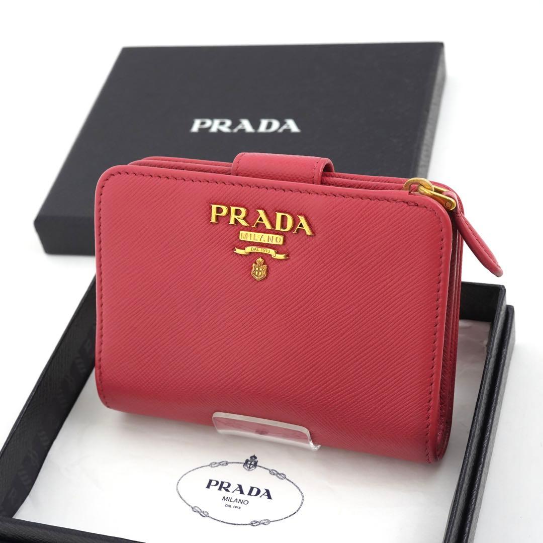 ✨未使用展示品・箱付き✨ PRADA ミニ財布 サフィアーノ L字 二つ折り