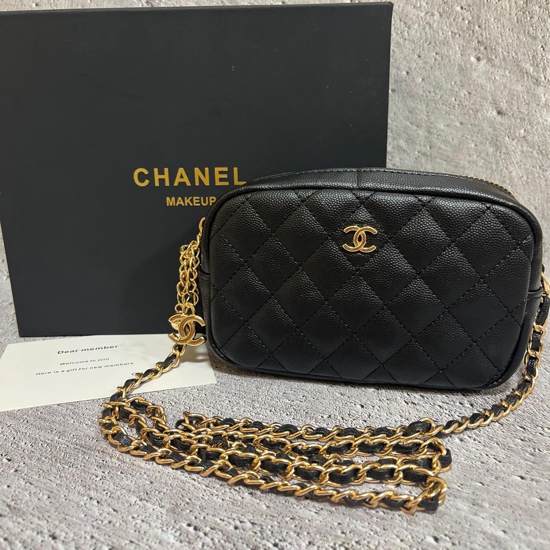 【新品未使用】CHANEL ブラック レザー ショルダーバッグ