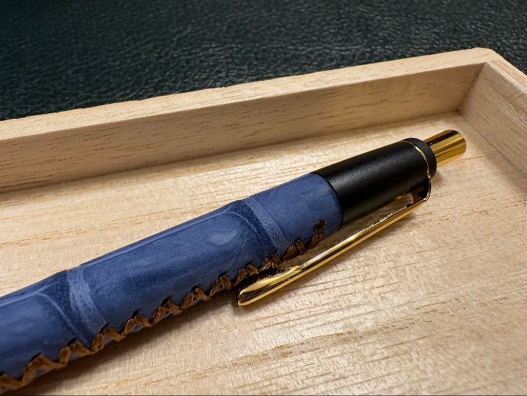 Schicksal シックザール クロコダイル ヌバックブルー シャーペン