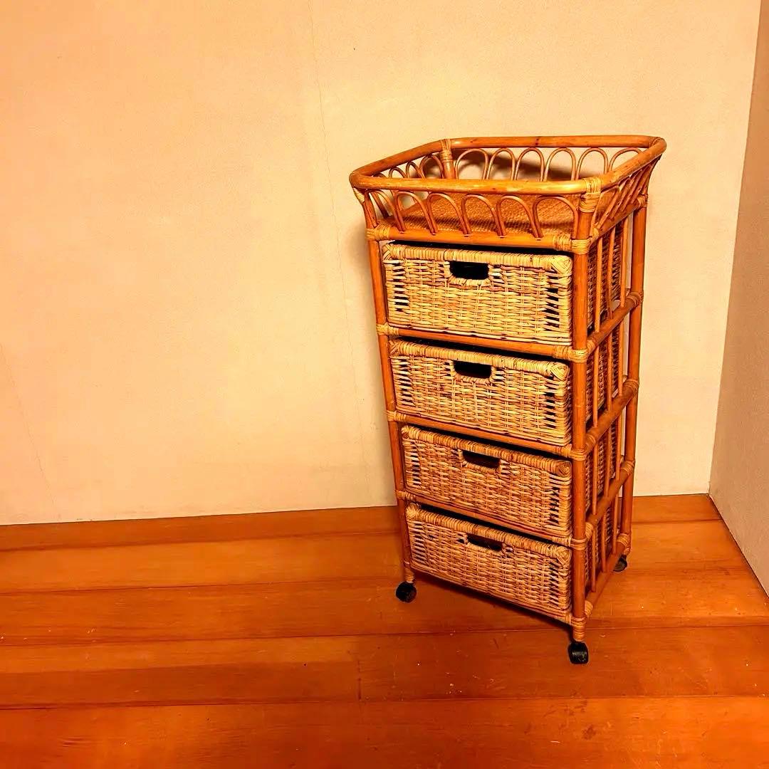 ラタン　ランドリーチェスト　棚 ラタンランドリーチェスト （洗面所収納/隙間収納）｜通販のベルメゾン