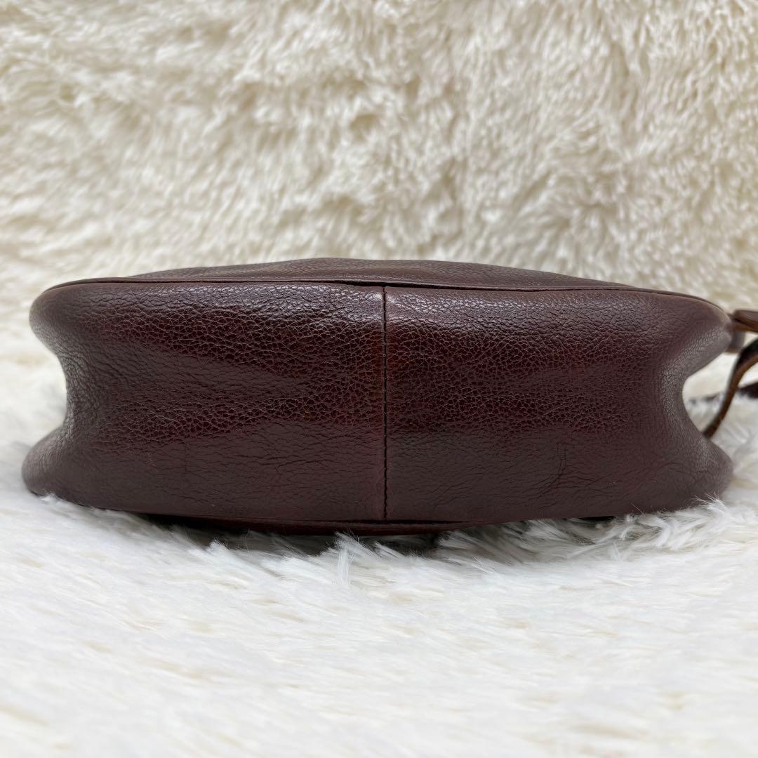 イルビゾンテ ショルダーバッグ ダークブラウン レザー 三日月 イタリア製