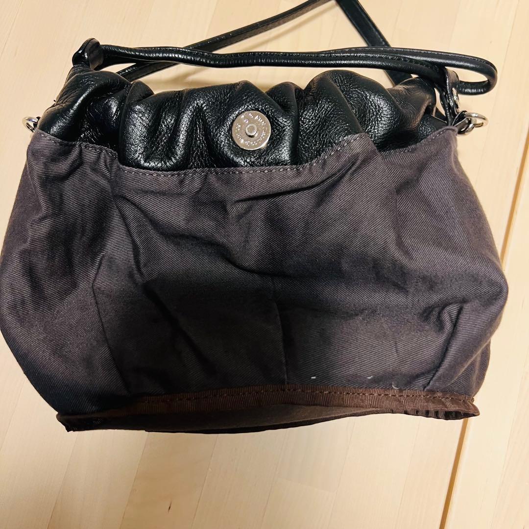 russet レザー巾着4wayショルダーバッグ