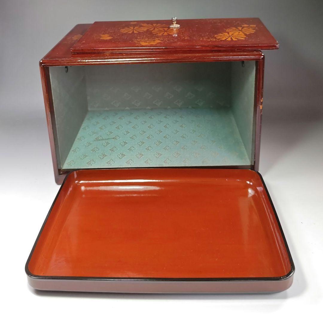 イ628 茶箱『前端雅峰造』『菊蒔絵 茶箱 木箱』茶道具