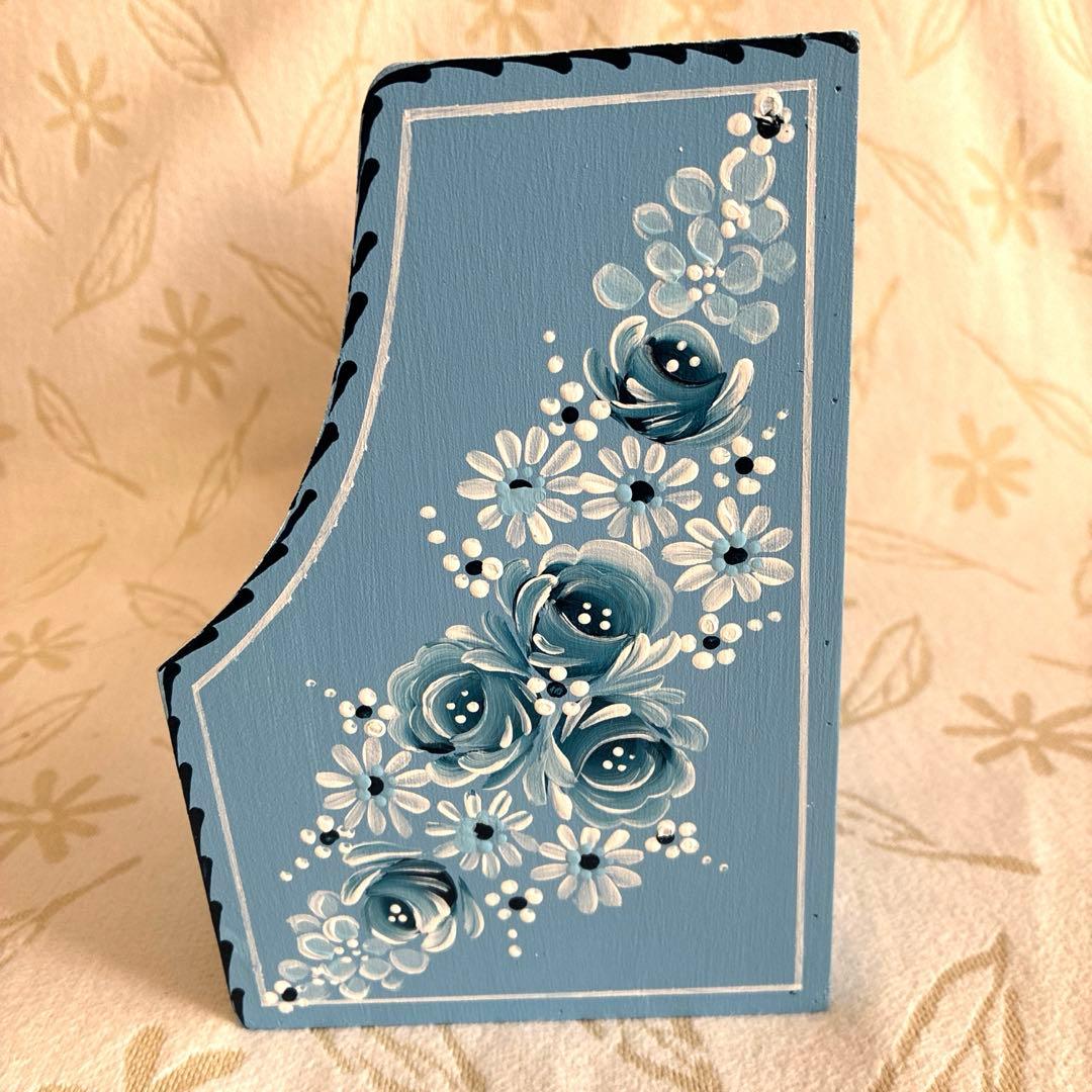 トールペイント 木製3段傾斜シェルフ、キャニスターラック